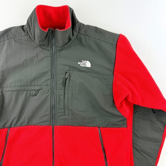 Vintage THE NORTH FACE Denali Jacket XL Red / Black Mens Polartec Pit Vents - Picture 1 of 11